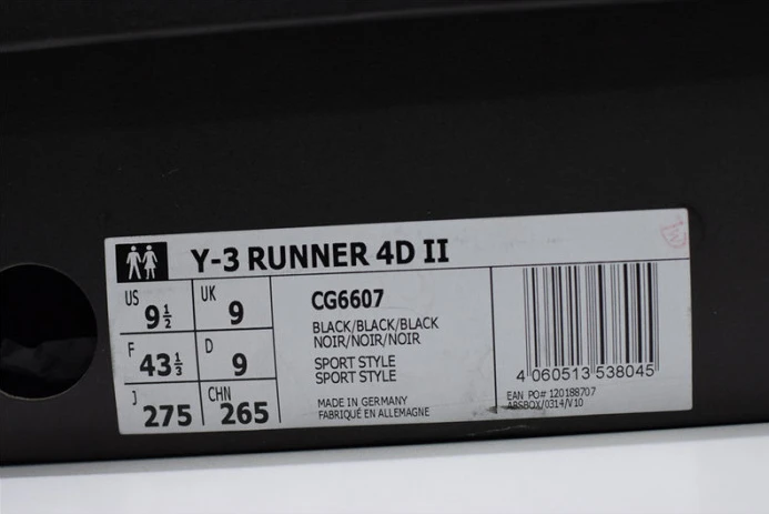 ad*s y-3 runner 4d black cg NewStyle 197