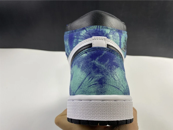 air jordan 1 tie-dye white black aurora green cd0461- Fashionable 1258