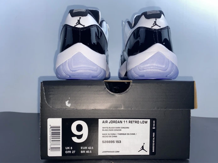 air jordan 11 retro low "concord" black  white mens 528895- DailyWear 1770