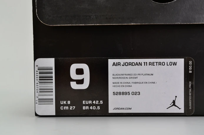air jordan 11 retro low "infrared 23" black mens 528895- NewStyle 1787