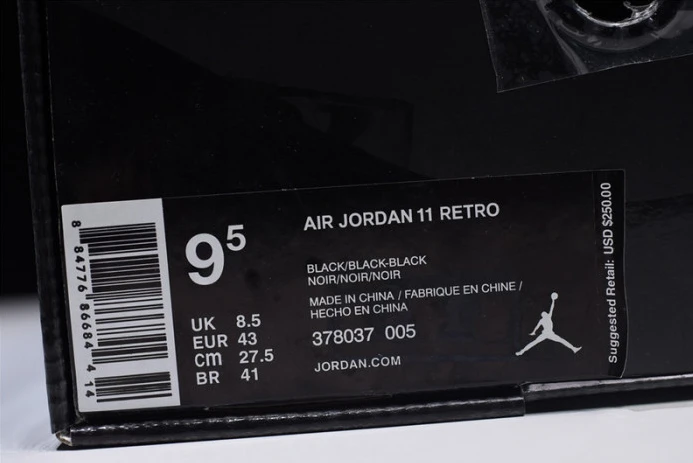 air jordan 11 “cap and gown” black 378037- BestValue 1780