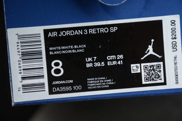 air jordan 3 sp “white black da3595- GoodFit 1812