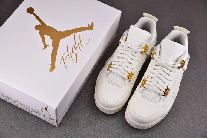 air jordan 4 women''s sail metallic gold black aq9129- DailyWear 1481