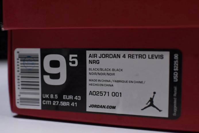 levi''s x air jordan 4 ''black'' ao2571- SmartChoice 1820