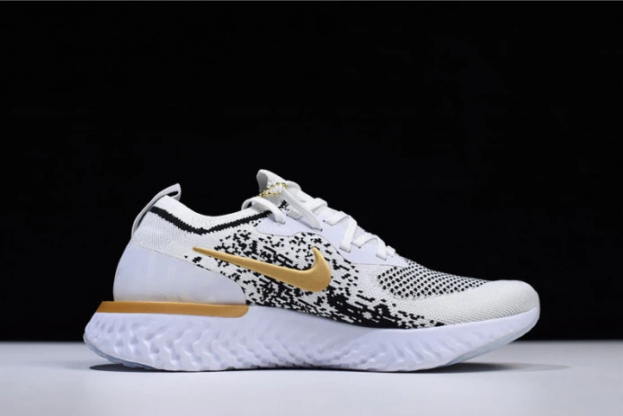 men''s nike epic react flyknit white black-gold aq0067- GoodFit 3294