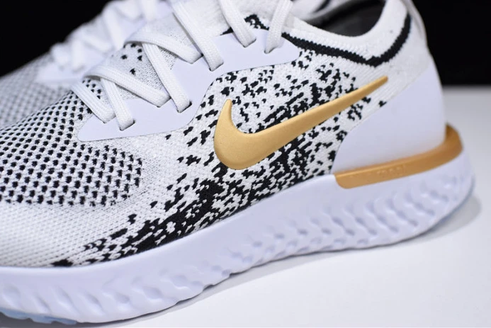 men''s nike epic react flyknit white black-gold aq0067- GoodFit 3294