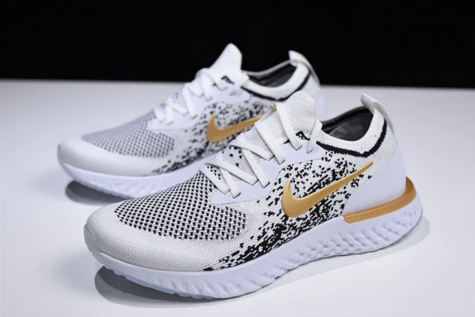 men''s nike epic react flyknit white black-gold aq0067- GoodFit 3294