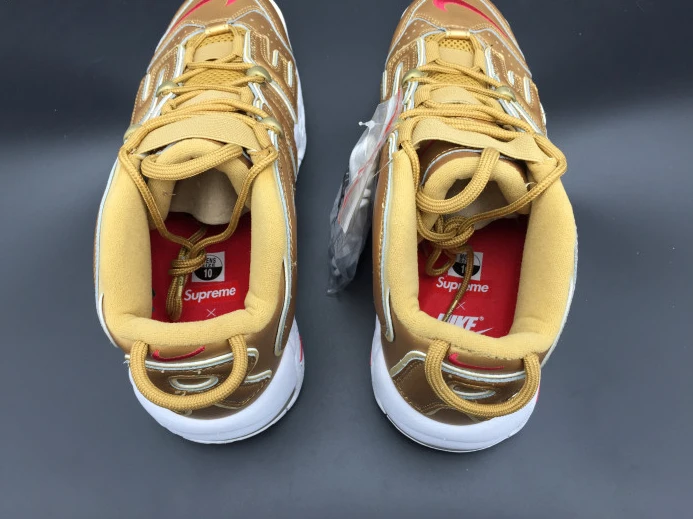 nike air more uptempo "Sup*e" metallic gold white 902290- HighQuality 3160