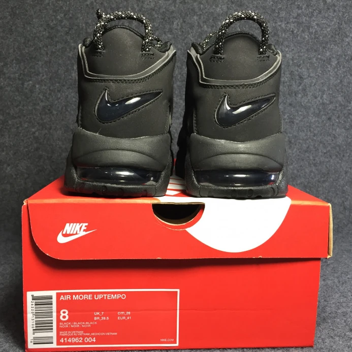 nike air more uptempo triple black 414962- Fashionable 3361