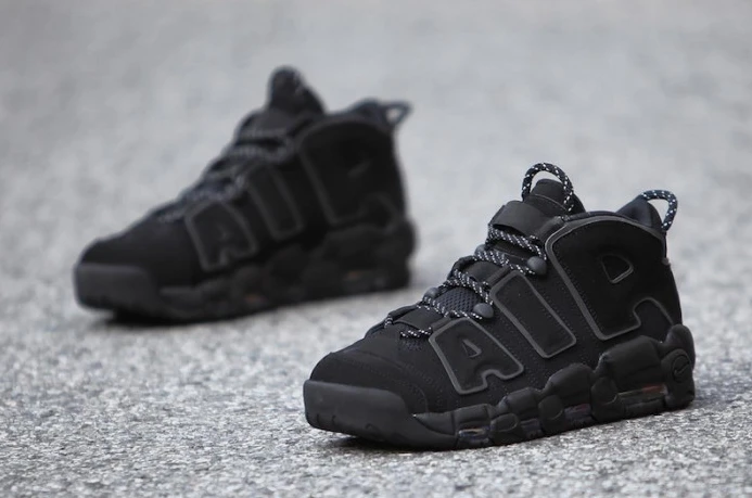 nike air more uptempo triple black 414962- Fashionable 3361