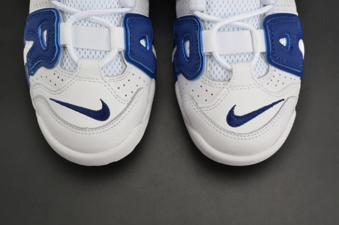 nike air more uptempo “knicks” white deep royal blue womens 415082- SmartChoice 3366