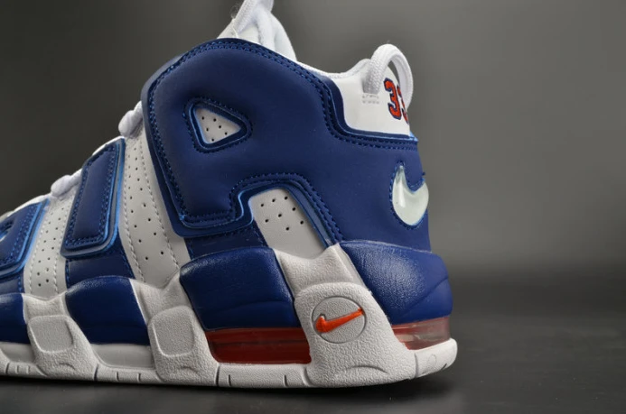 nike air more uptempo “knicks” white deep royal blue womens 415082- SmartChoice 3366