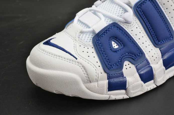nike air more uptempo “knicks” white deep royal blue womens 415082- SmartChoice 3366