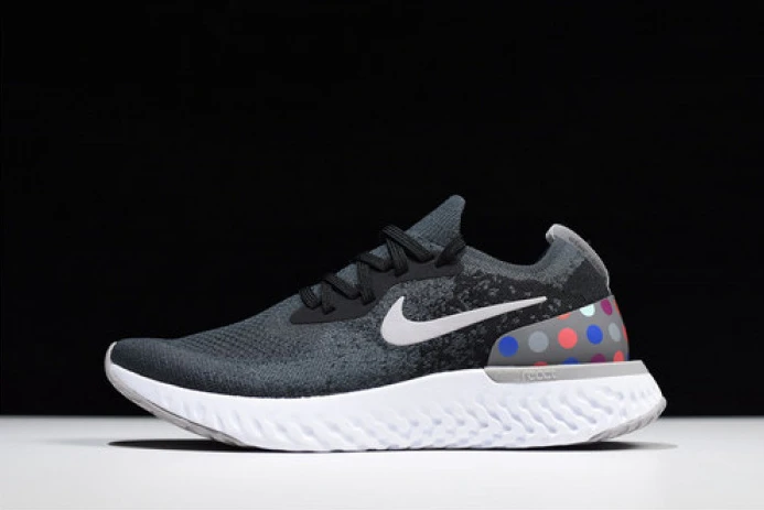 nike epic react flyknit black and grey dots point noirs et gris aj7283 BestValue 3304