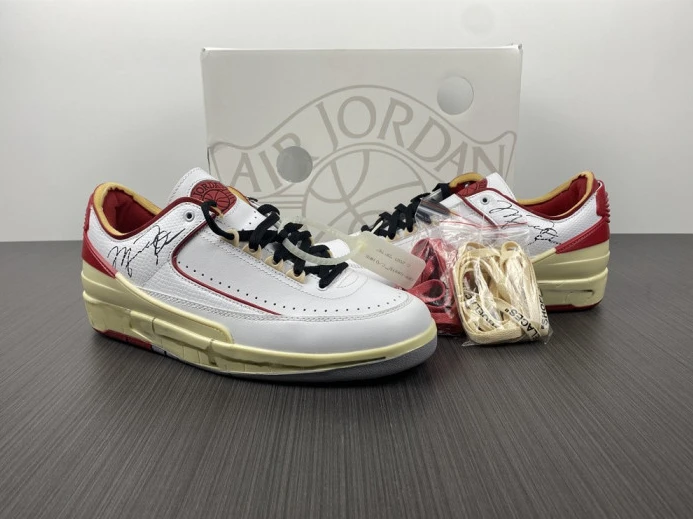 ofw x air jordan 2 low sp white red dj4375- Affordable 1449