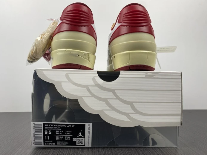 ofw x air jordan 2 low sp white red dj4375- Affordable 1449