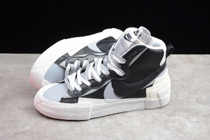 sacai x blazer mid black grey bv0072- Affordable 3132