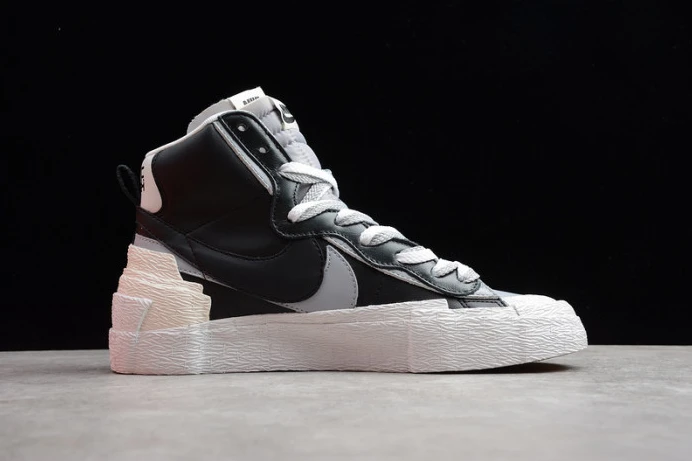 sacai x blazer mid black grey bv0072- Affordable 3132