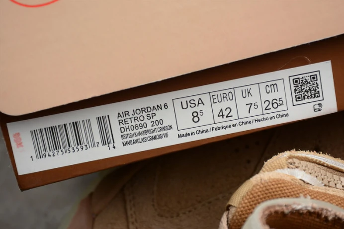 travis scott x air jordan 6 “british khaki ” dh0690- WellDesigned 1555