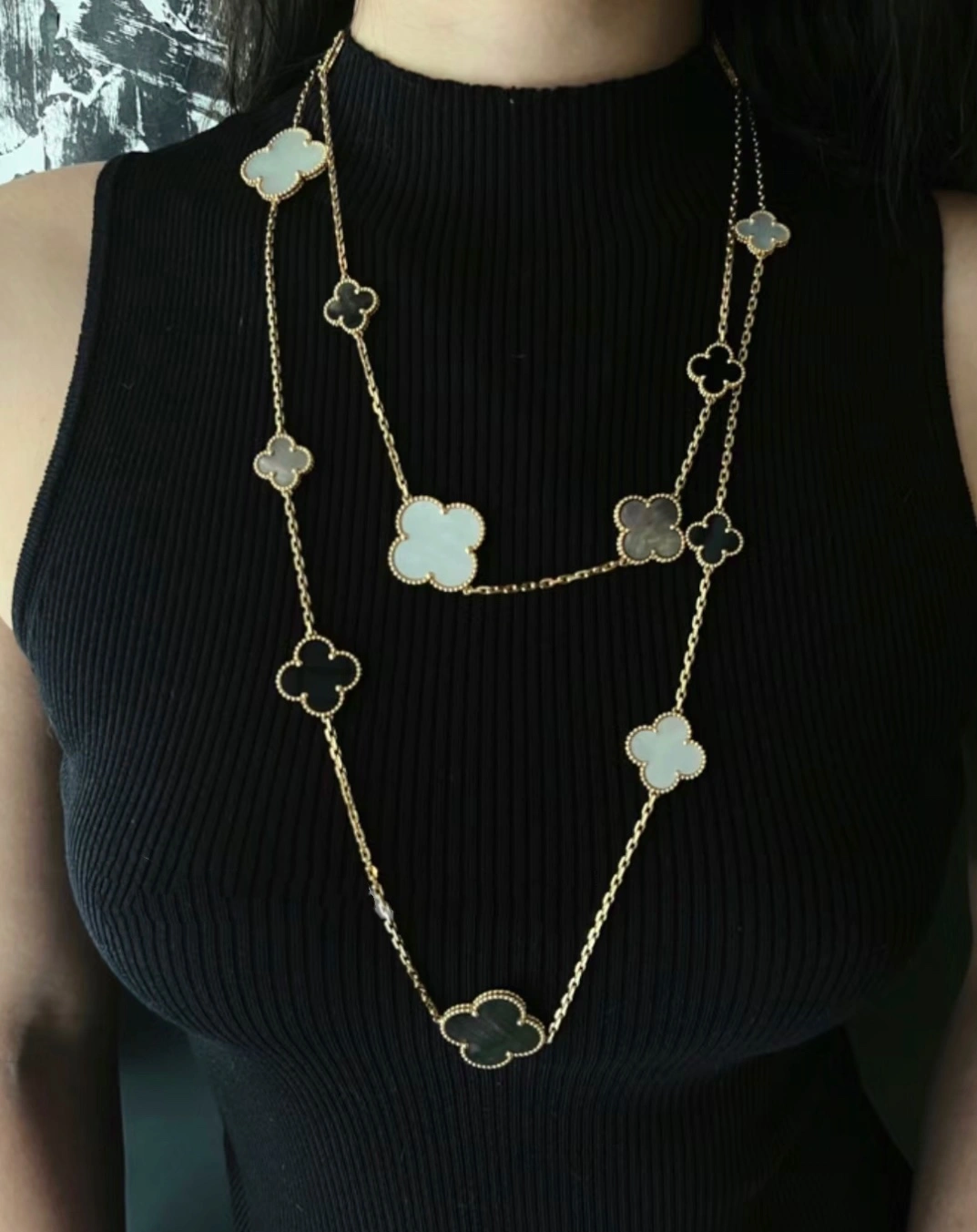 1:1 Van Cleef & Arpels Magic Alhambra Long Necklace 16 Motifs 120cm More Colors