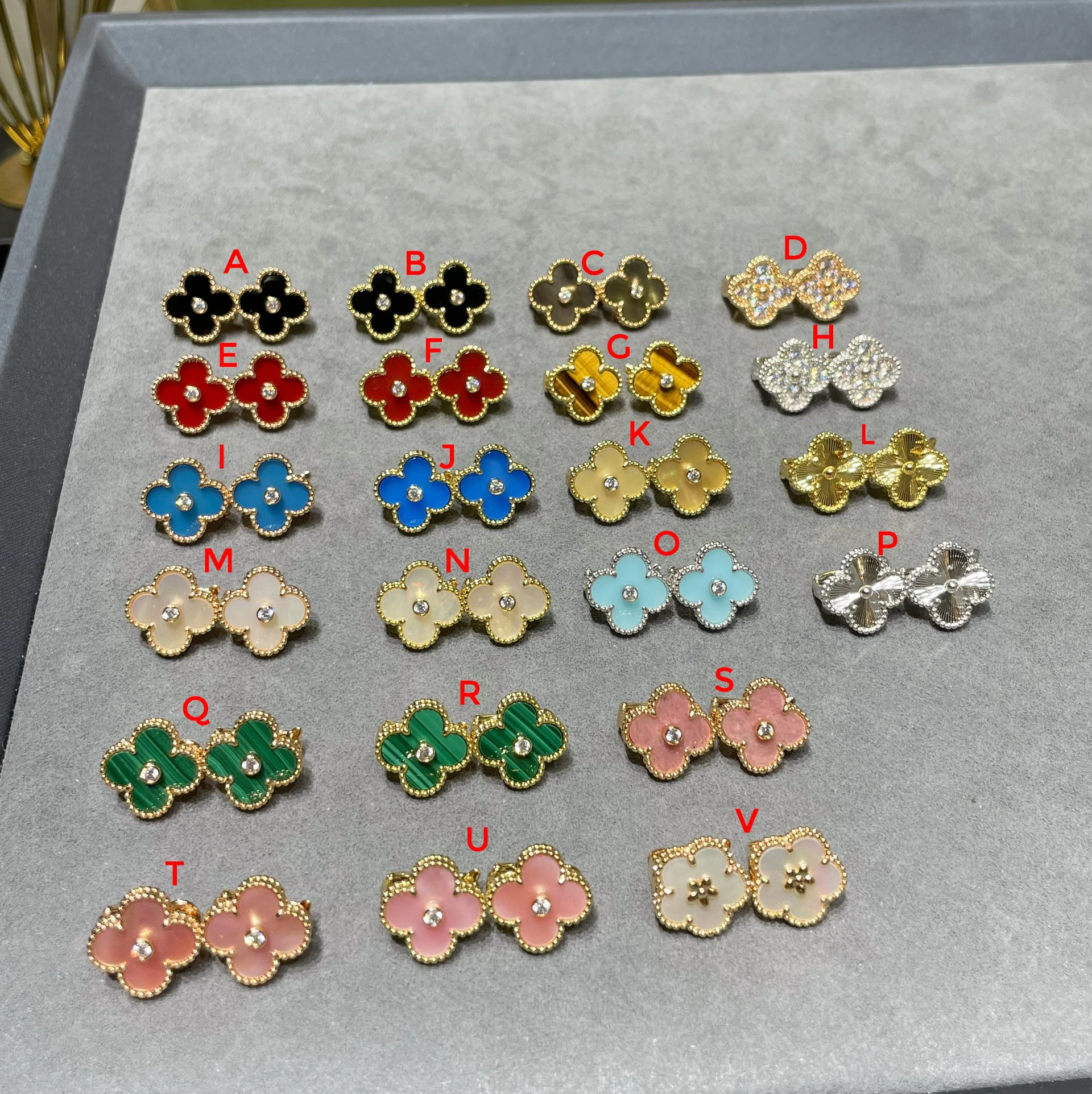 1:1 Van Cleef & Arpels Vintage Alhambra Earrings With Diamonds(15mm