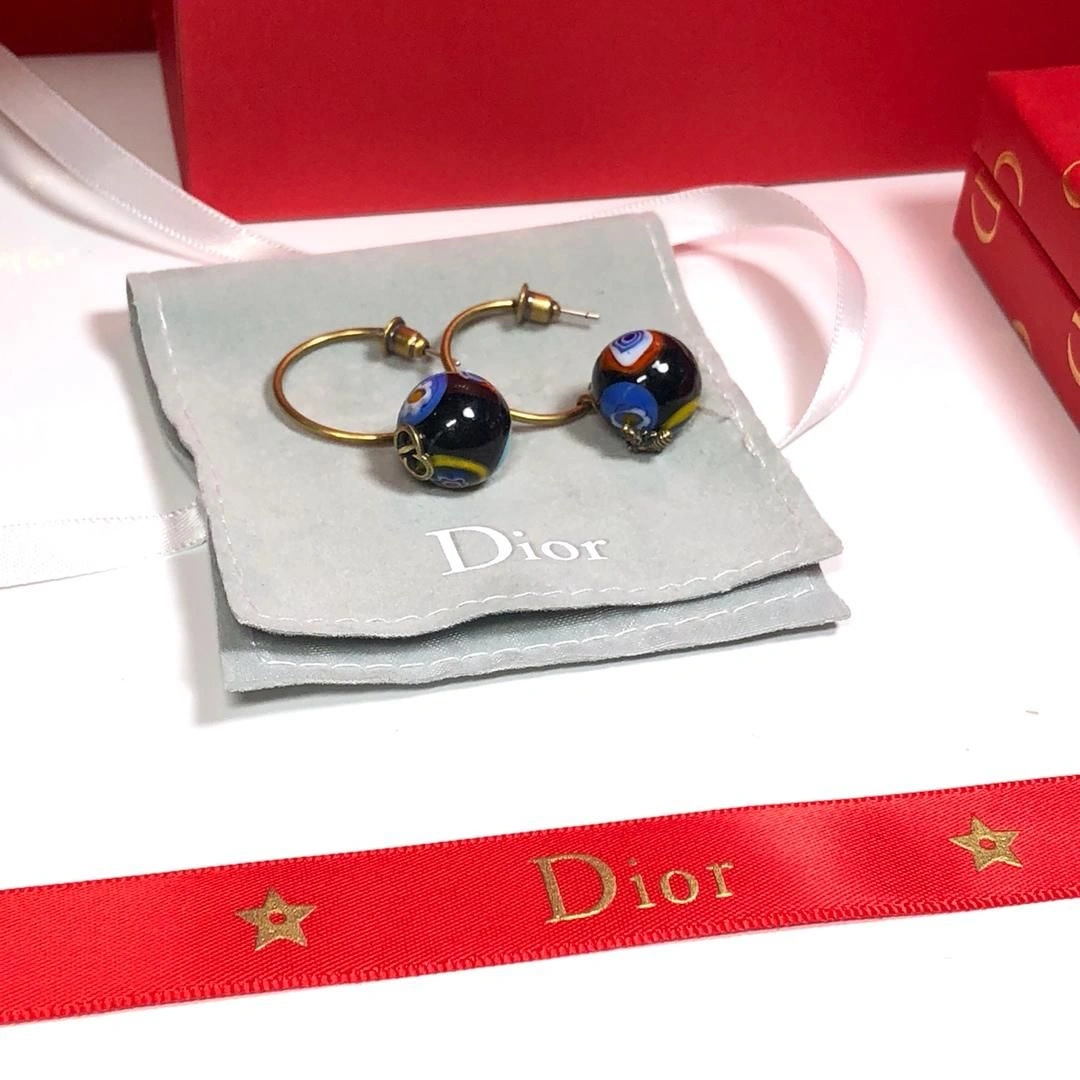 2019 Retro Style Dior Tribales Multicolor Ball Pendant Ladies Brass Bee Asymmetric CD Earrings Price America