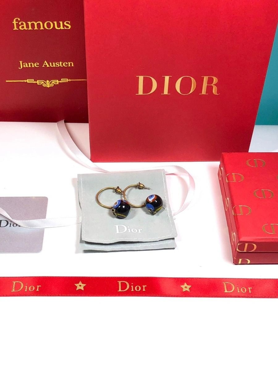 2019 Retro Style Dior Tribales Multicolor Ball Pendant Ladies Brass Bee Asymmetric CD Earrings Price America