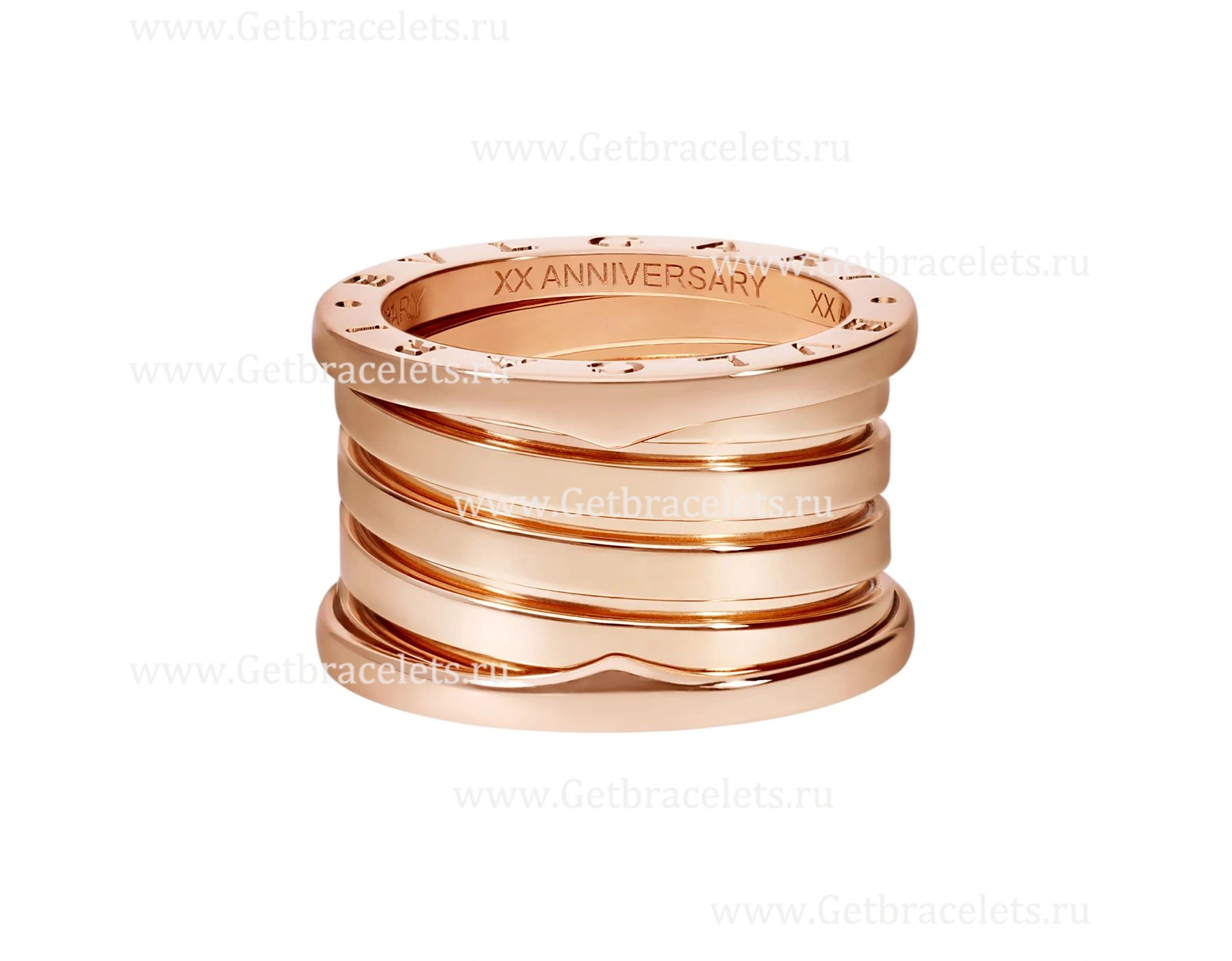 2020 New B.zero1 XXth Anniversary 5-Band Ring in 18kt Pink Gold
