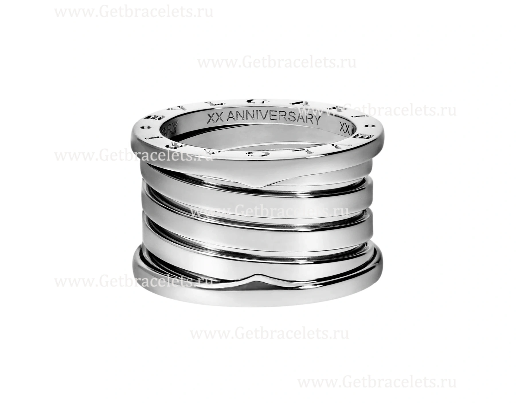 2020 New B.zero1 XXth Anniversary 5-Band Ring in 18kt White Gold
