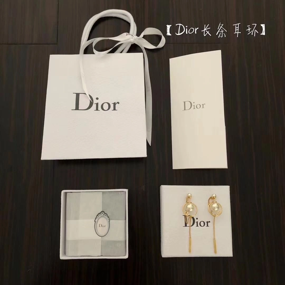 2021 Dior Tribales CD Rectangle Pendant White Pearl Ladies Yellow Gold Tassel Earrings Sale Australia E0956TRIRS_D301