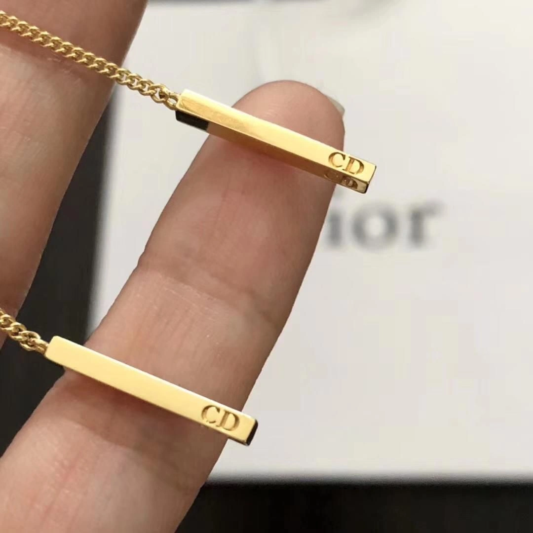 2021 Dior Tribales CD Rectangle Pendant White Pearl Ladies Yellow Gold Tassel Earrings Sale Australia E0956TRIRS_D301