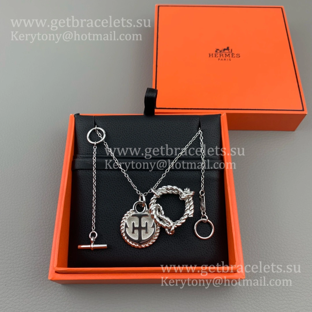 2021 Fashion Hermes Anchor Necklace in Sterling Silver