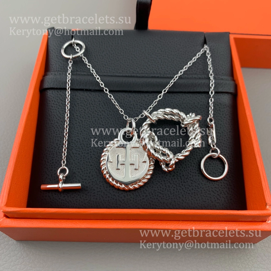 2021 Fashion Hermes Anchor Necklace in Sterling Silver