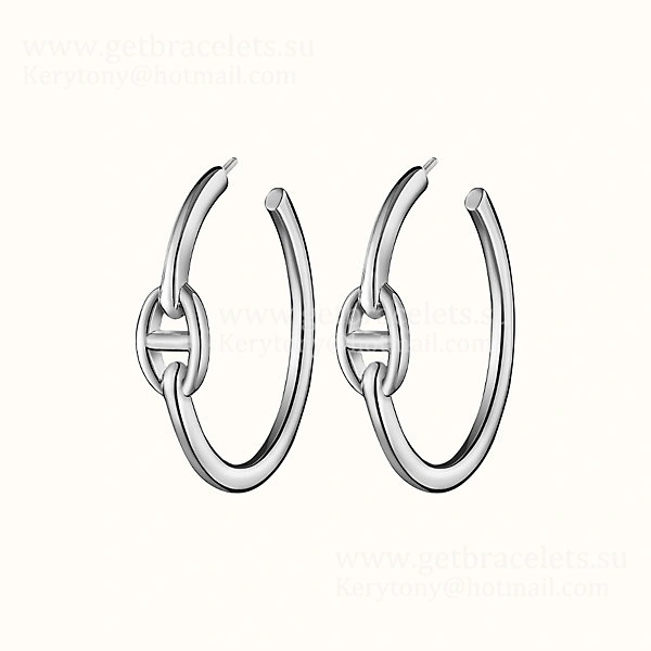 2021 Hermes Chaine D’Ancre Enchainee Earrings Silver Yellow Gold Rose Gold