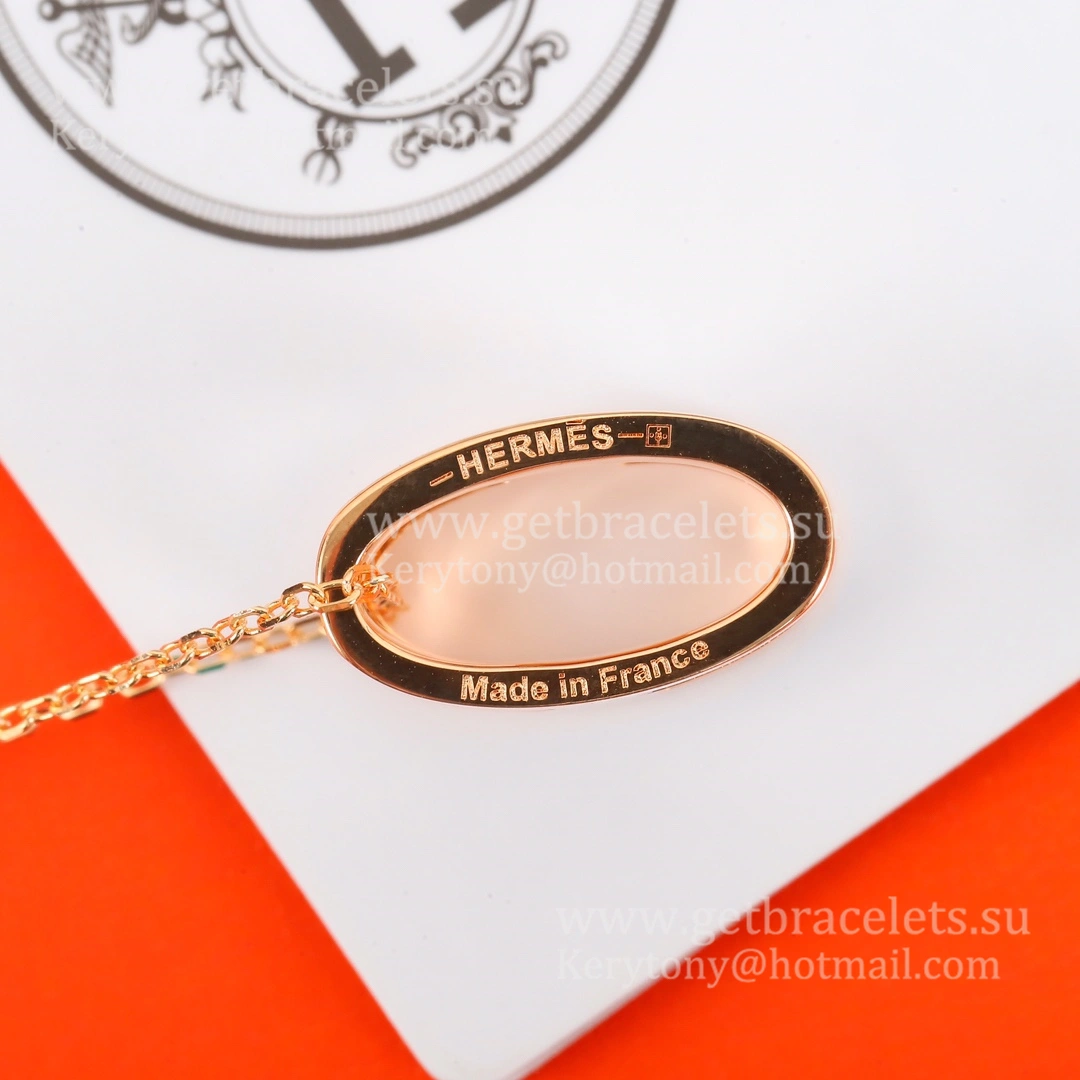 2021 Latest Hermes POP Enamel H Necklace Yellow Gold Pink Gold White Gold