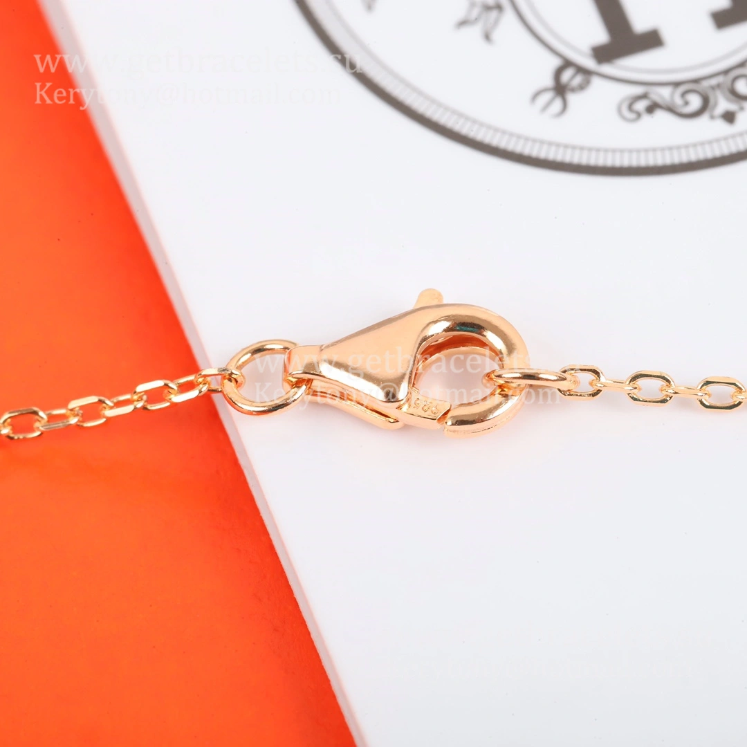 2021 Latest Hermes POP Enamel H Necklace Yellow Gold Pink Gold White Gold