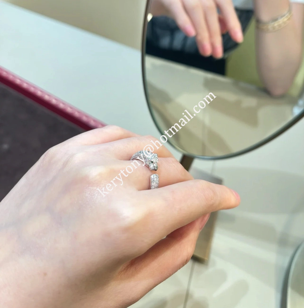 2021 New Double Panthere de Cartier Ring White Gold With Diamonds Online Sale