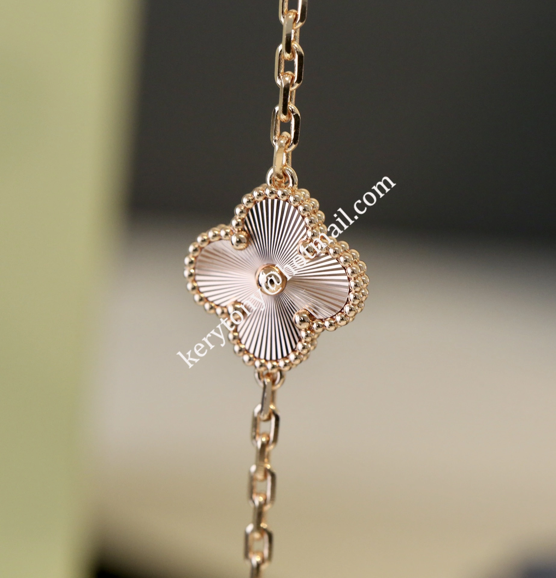 All The Rage Van Cleef Arpels Vintage Alhambra Bracelet 5 Motifs Rose Gold with Carnelian