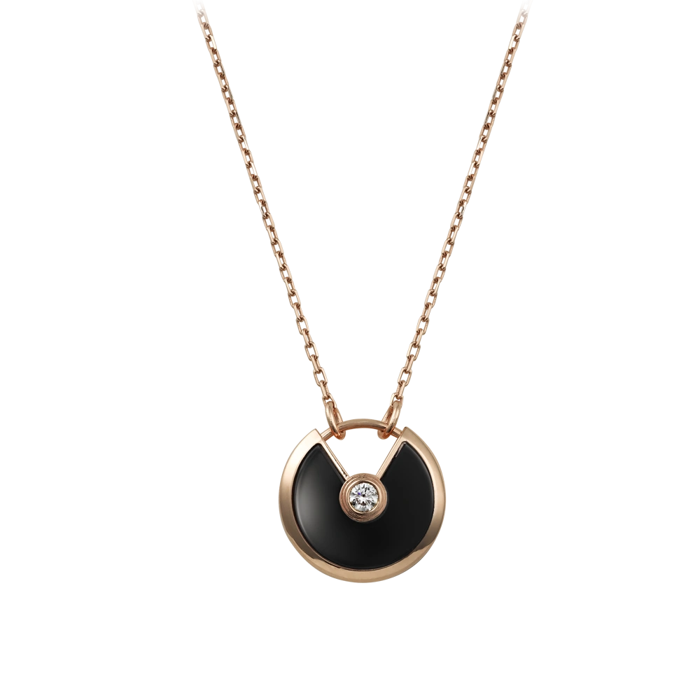 Amulette De Cartier Necklace Pink Gold, Diamond, Onyx B3047400