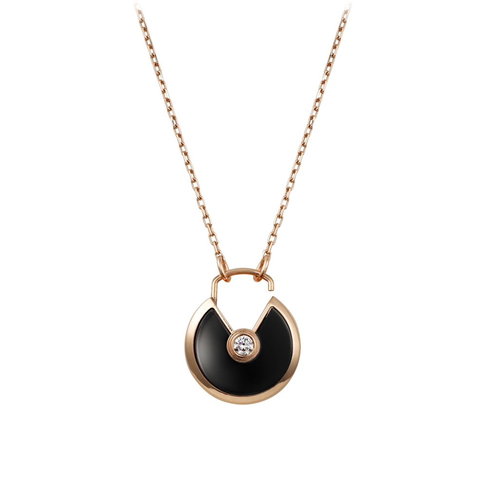 Amulette De Cartier Necklace Pink Gold, Diamond, Onyx B3047400