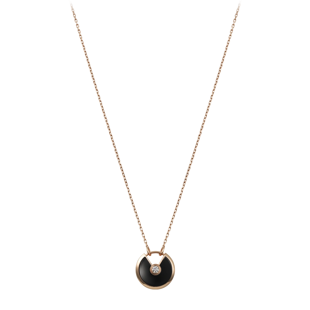 Amulette De Cartier Necklace Pink Gold, Diamond, Onyx B3047400