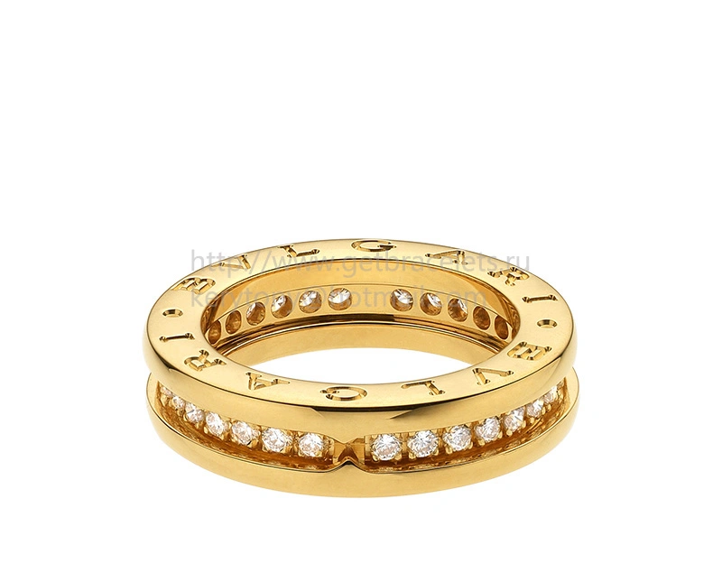 B.zero1 1-Band Yellow Gold Ring with Pave Diamonds