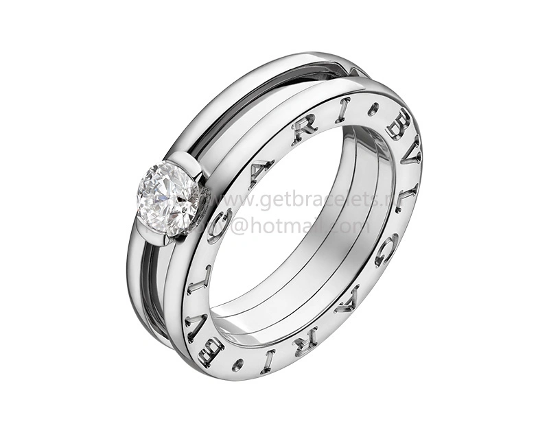 B.zero1 1-band White Gold Solitaire Ring with Brilliant cut Diamond