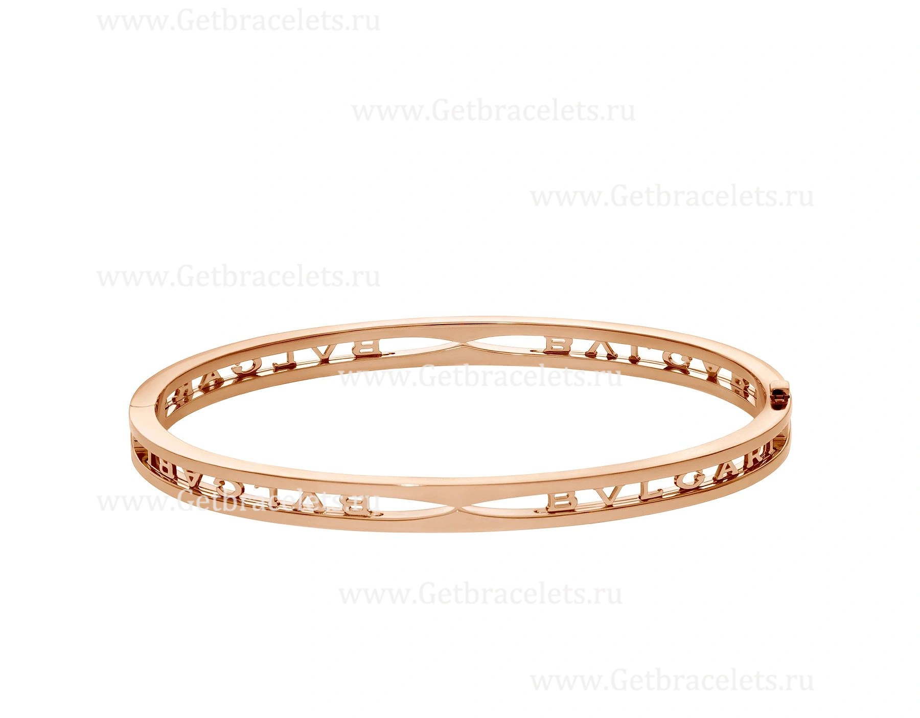 B.zero1 18kt Rose Gold Bangle Bracelet with Logo on the Spiral