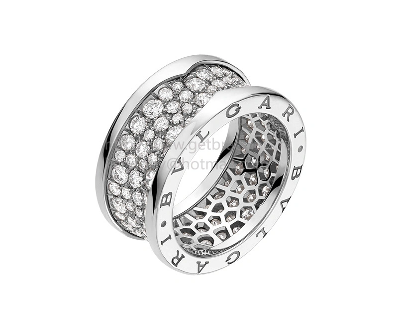 B.zero1 4-Band Ring White Gold with Pave Diamonds