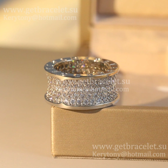 B.zero1 4-Band Ring White Gold with Pave Diamonds