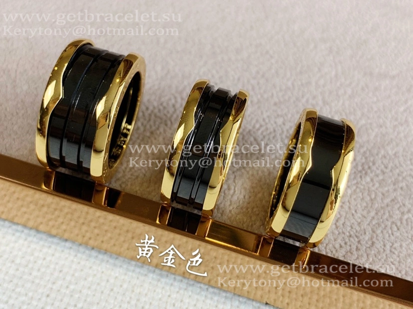 B.zero1 4-Band Rose Gold Ring with Black Ceramic