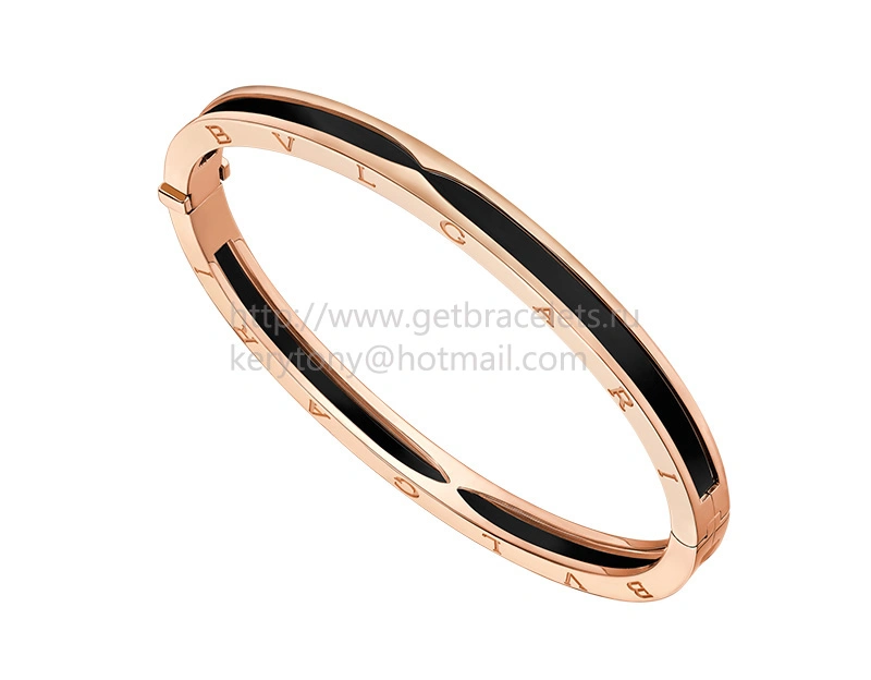 B.zero1 Bangle Bracelet in Rose Gold and Black Cermet