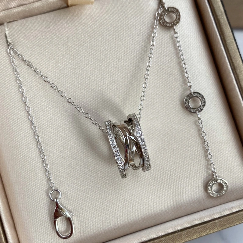 B.zero1 Design Legend 4-Band Necklace in Rose Gold Set with Pave Diamonds