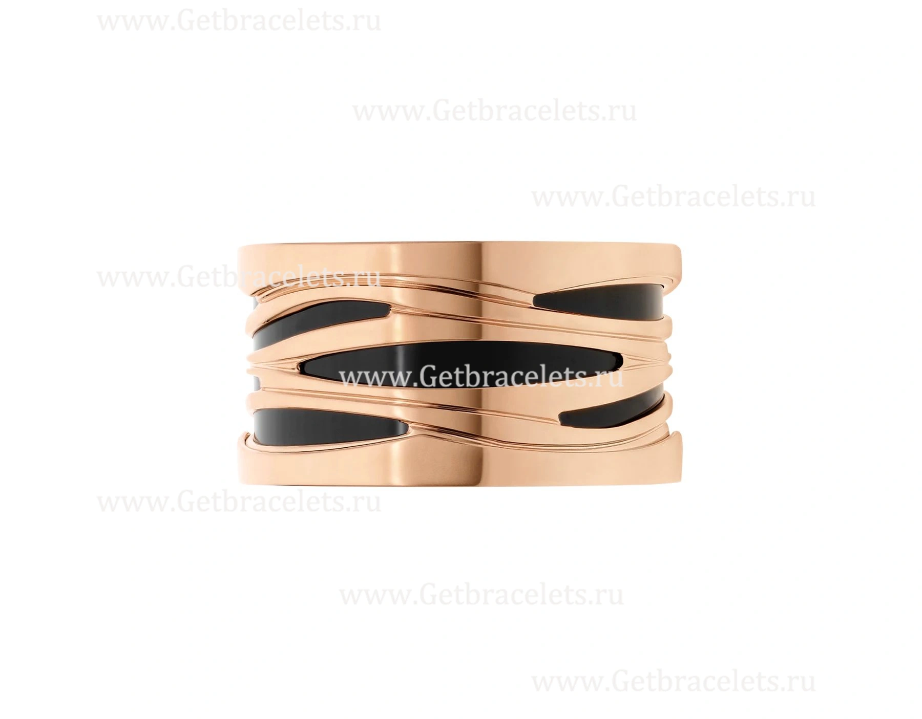 B.zero1 Design Legend 4-Band Ring in 18kt Rose Gold and Black Ceramic
